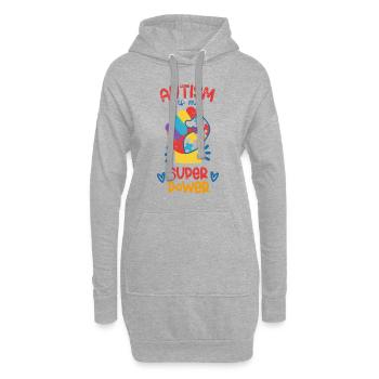 AUTISMUS IST SUPERKRAFT AUTIST ADS ASPERGER SPRUCH - Hoodie-Kleid - Grau meliert - Vorne