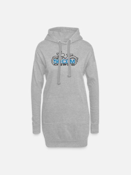 50ccm Moped Spatz Emblem v.2 - Hoodie-Kleid - Grau meliert