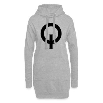Optimist_Zeichen-svg - Hoodie-Kleid - Grau meliert - Vorne