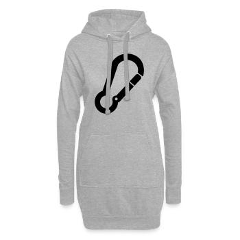 Klettern - Hoodie-Kleid - Grau meliert - Vorne