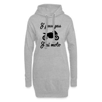 j'peux pas j'ai moto - Motard - Motards - Sweat-shirt à capuche long Femme - gris chiné - Devant