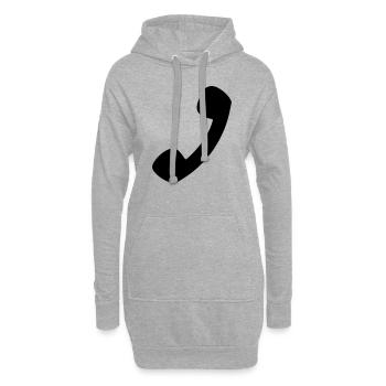 Telefon - Hoodie-Kleid - Grau meliert - Vorne