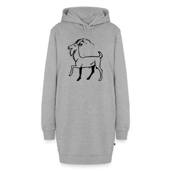 Ziegenbock - Hoodie-Kleid - Grau meliert - Vorne