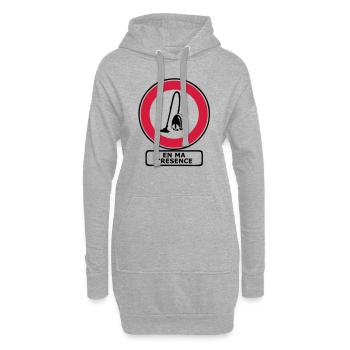 aspirateur interdit presence humour menage - Sweat-shirt à capuche long Femme - gris chiné - Devant