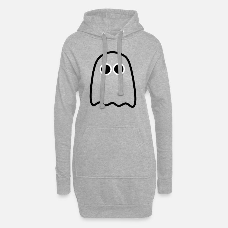 gespenst,geist,comic,kinder - Hoodie-Kleid - Grau meliert