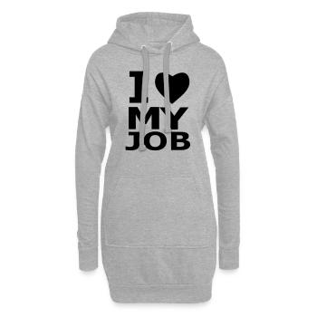 I ♥ my job - Hoodie-Kleid - Grau meliert - Vorne