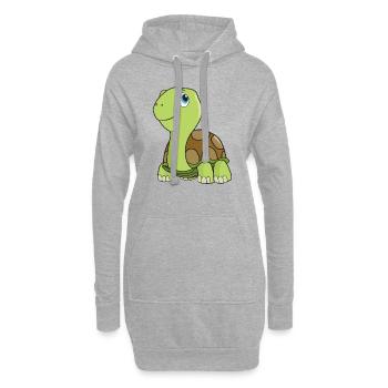 Tortue tortue - Sweat-shirt à capuche long Femme - gris chiné - Devant