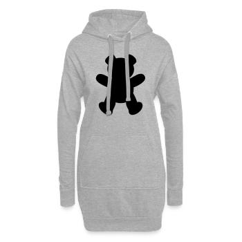 Teddybär / teddy bear (1c) - Hoodie-Kleid - Grau meliert - Vorne