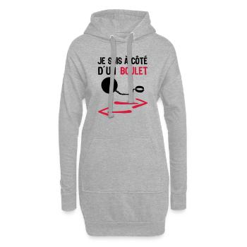 je suis cote boulet insulte1 - Sweat-shirt à capuche long Femme - gris chiné - Devant