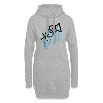 nass tropfen graffiti controller kontur cool X vie - Hoodie-Kleid - Grau meliert - Vorne