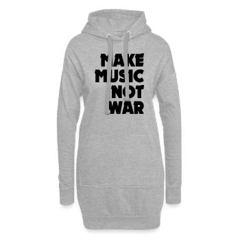 make music not war rechts - Hoodie-Kleid - Grau meliert - Vorne
