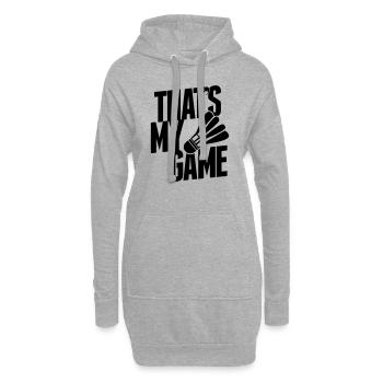 badminton - that's my game - Sweat-shirt à capuche long Femme - gris chiné - Devant