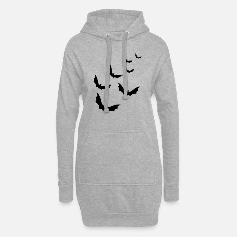 Fledermäuse - Hoodie-Kleid - Grau meliert