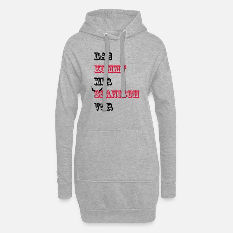 Das kommt mir Spanisch vor - Hoodie-Kleid - Grau meliert
