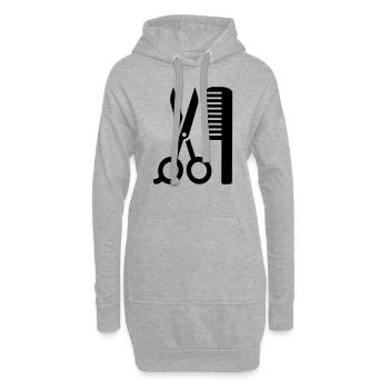 Friseur - Hoodie-Kleid - Grau meliert - Vorne
