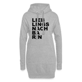 Lieblingsnachbarin - Hoodie-Kleid - Grau meliert - Vorne