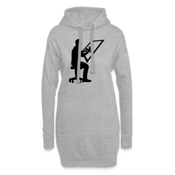 Dessinateur en bâtiment - Sweat-shirt à capuche long Femme - gris chiné - Devant