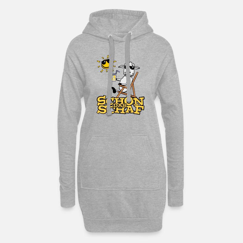 Lustiges Schaf (mit Text) - Hoodie-Kleid - Grau meliert