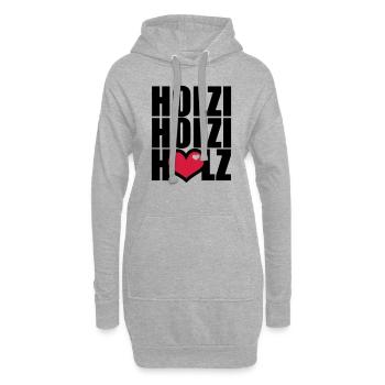 Ich und mein Holz - Hoodie-Kleid - Grau meliert - Vorne