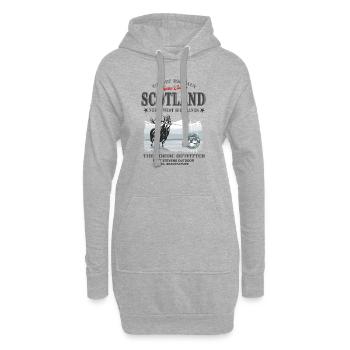 Scotland - Deer - Hirsch - Hoodie-Kleid - Grau meliert - Vorne