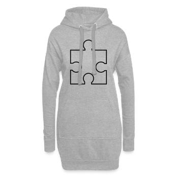 puzzle - Hoodie-Kleid - Grau meliert - Vorne