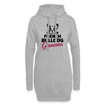 Français Bouledogue - Sweat-shirt à capuche long Femme - gris chiné - Devant