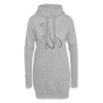 Sportler beim Training mit dem Rennrad - Hoodie-Kleid - Grau meliert - Vorne