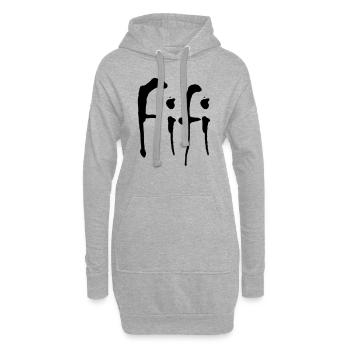 Fifi - Sweat-shirt à capuche long Femme - gris chiné - Devant