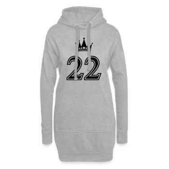 22 crown - Hoodie Dress - heather grey - Front