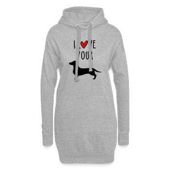I Like Your Wiener - I Love Your Dachshund - Hoodie-Kleid - Grau meliert - Vorne