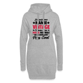 Je suis une mamie vintage / grand-mère vintage - Sweat-shirt à capuche long Femme - gris chiné - Devant