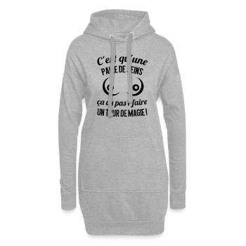 c'est qu une paire de seins. cadeau - Sweat-shirt à capuche long Femme - gris chiné - Devant