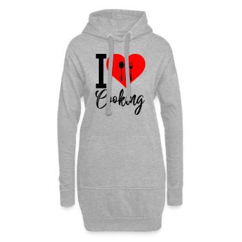 i love cooking - Hoodie-Kleid - Grau meliert - Vorne