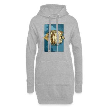 Poisson - Sweat-shirt à capuche long Femme - gris chiné - Devant