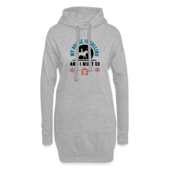 Horse girl rider rodeo - Hoodie Dress - heather grey - Front