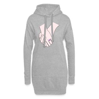 Händchen haltend am Mittwoch - Hoodie-Kleid - Grau meliert - Vorne