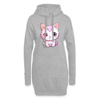 Bébé chat - Sweat-shirt à capuche long Femme - gris chiné - Devant