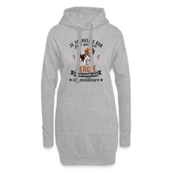 humour école canine beagle - Sweat-shirt à capuche long Femme - gris chiné - Devant
