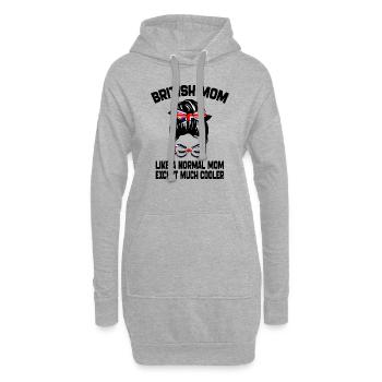 British Mom Like A Normal Mom Mother's Day 2024 - Sweat-shirt à capuche long Femme - gris chiné - Devant