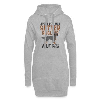 Setter anglais chien de race chien doux - Sweat-shirt à capuche long Femme - gris chiné - Devant
