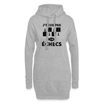 Jpeux pas j ai jeux d échecs - Sweat-shirt à capuche long Femme - gris chiné - Devant
