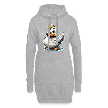 Gummiente / Badeente / Wasser / Badewanne - Hoodie-Kleid - Grau meliert - Vorne