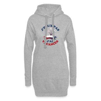 Je peux pas j ai vacances - Sweat-shirt à capuche long Femme - gris chiné - Devant