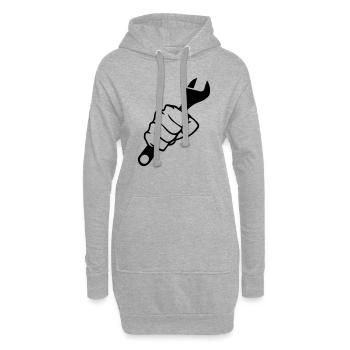 Fist Wrench - Hoodie Dress - heather grey - Front