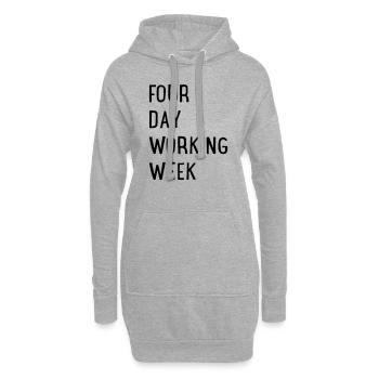 4 jours par semaine - Sweat-shirt à capuche long Femme - gris chiné - Devant