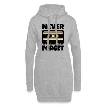 Kassette Retro Never Forget - Hoodie-Kleid - Grau meliert - Vorne