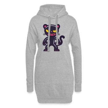 Panther Halloween Comic Lustig - Hoodie-Kleid - Grau meliert - Vorne
