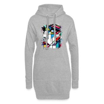 Frauen Girl Power Design Kunst Weiblicher Feminismus Symbol - Hoodie-Kleid - Grau meliert - Vorne