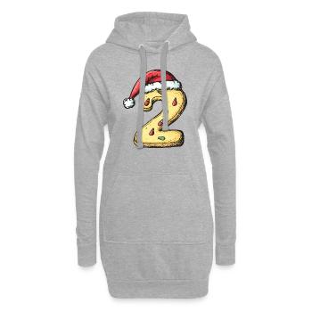 Biscuit de Noël à 2 chiffres - Sweat-shirt à capuche long Femme - gris chiné - Devant