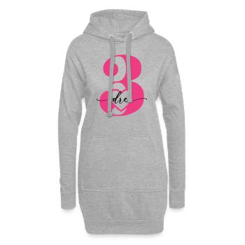 Ziffer Drei 3 mit Herz - Hoodie-Kleid - Grau meliert - Vorne